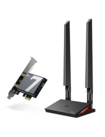 TP-Link (Archer TBE550E) BE9300 Wi-Fi 7 Tri-Band PCI Express Adapter  Bluetooth 5.4  WPA3  External Base/Antennas