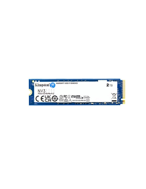 Kingston NV3 (SNV3S/2000G) 2TB NVMe SSD  M.2 Interface  PCIe Gen4  2280  Read 6000 MB/s  Write 5000 MB/s  3 Year Warranty