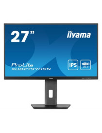 iiyama ProLite XUB2797HSN-B1 27 Inch Full HD IPS Monitor  Matte Black  USB-C Dock  RJ45  100 Hz  1x HDMI  1x DisplayPort  4x USB Hub  Speakers  Height Adjust  Pivot  VESA