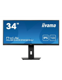 iiyama Prolite XUB3493WQSU-B5 34 inch IPS Monitor  Ultra Wide UWQHD  PIP  Freesync  4ms  HDMI  DisplayPort  USB-Hub  75Hz  Speakers  Black  Internal PSU  VESA  Height Adjust  Pivot