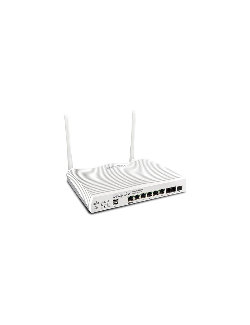 DrayTek V2866VAC-K Vigor 2866Vac Wireless 5 AC SoHo Firewall Dual-WAN VDSL/ADSL/G.FAST Modem Router with VOIP Functionality