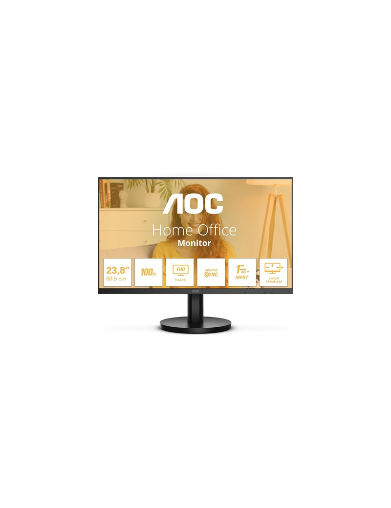 AOC 24B3HA2 23.8 Inch Full HD IPS Monitor  WLED  VGA  HDMI  Speakers  VESA  100Hz  1ms  Speakers  Internal PSU