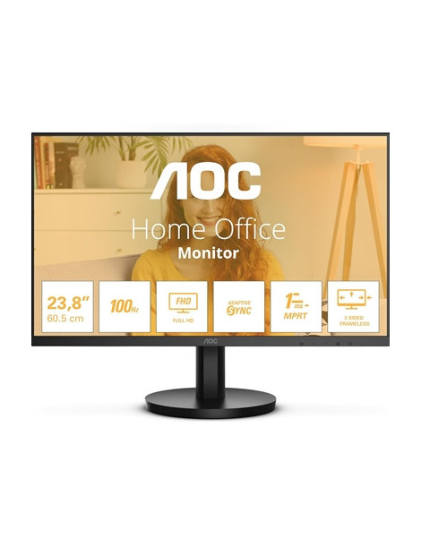 AOC 24B3HA2 23.8 Inch Full HD IPS Monitor  WLED  VGA  HDMI  Speakers  VESA  100Hz  1ms  Speakers  Internal PSU