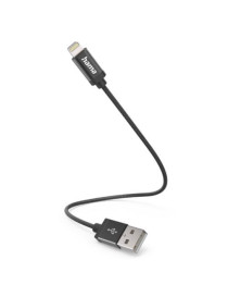 Hama Charging/Data USB-A to Lightning Cable  480Mbps  Nylon  0.2 Metre  Black