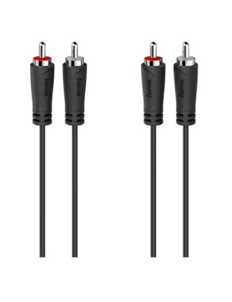 Hama 2x RCA Plugs to 2x RCA Plugs  1.5 Metre