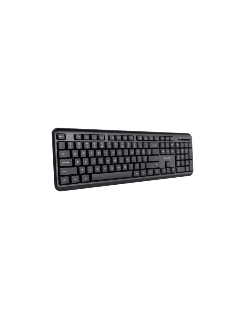 Trust TK-350 Wireless Membrane Keyboard  Spill-Proof  Silent Keys  Media Keys  Black