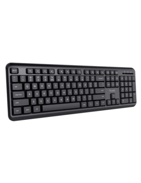 Trust TK-350 Wireless Membrane Keyboard  Spill-Proof  Silent Keys  Media Keys  Black