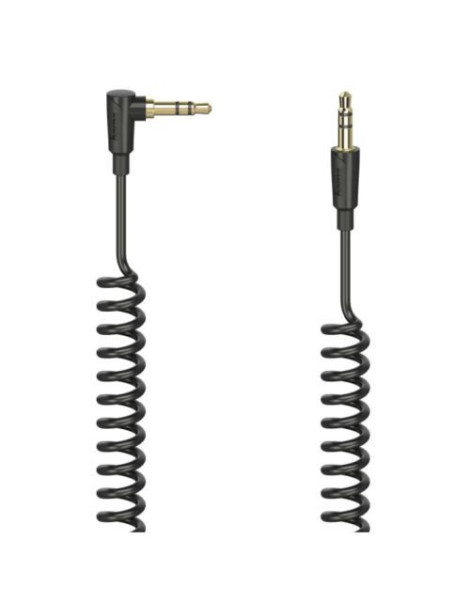 Hama Flexi-Slim 3.5mm Jack Stereo Spiral Cable  90° Male to Straight Male  1.5 Metre