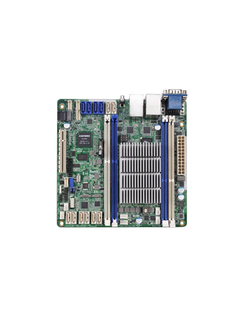 Asrock Rack C2550D4I Server Board  Integrated CPU  Mini ITX  Dual GB LAN  Serial Port  IPMI LAN