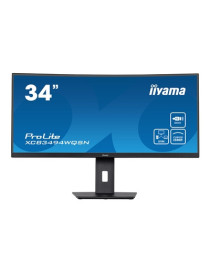 iiyama Prolite XCB3494WQSN-B5 34 inch Curved Monitor  USB-C Dock  RJ45 (LAN)  KVM Switch  UWQHD  0.4ms  HDMI  DisplayPort  USB-Hub  USB-C  120Hz  Speakers  Black  Internal PSU  VESA  Height Adjust  Pivot