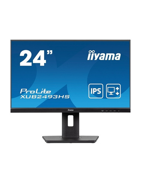 iiyama Prolite XU2493HS-B6 24 inch IPS Monitor  Full HD  1ms  HDMI  DisplayPort  100Hz  Speakers  Black  Internal PSU  VESA