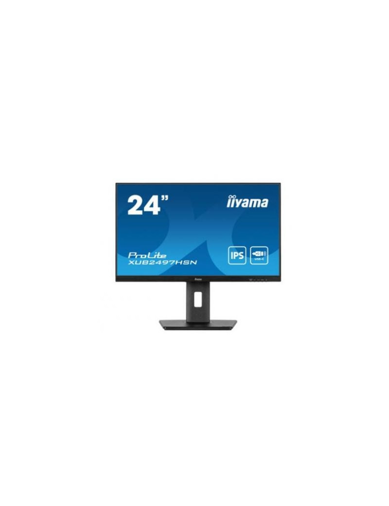 iiyama Prolite XUB2497HSN-B1 24 inch IPS Monitor  USB-C Dock  RJ45(LAN)  Full HD  1ms  HDMI  DisplayPort  USB-Hub  USB-C  100Hz  Speakers  Black  Internal PSU  VESA  Height Adjust  Pivot