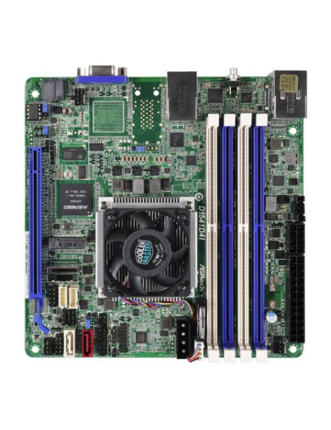 Asrock Rack D1541D4I Server Board  Integrated Xeon D1541 CPU  Mini ITX  VGA  Dual GB LAN  Serial Port  IPMI LAN  M.2