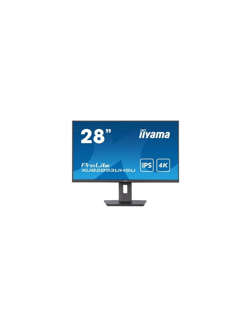 iiyama Prolite XUB2893UHSU-B5 28 inch IPS Monitor  4K  3ms  HDMI  DisplayPort  USB Hub  60Hz  Speakers  Black  Internal PSU  VESA  Height Adjust  Pivot