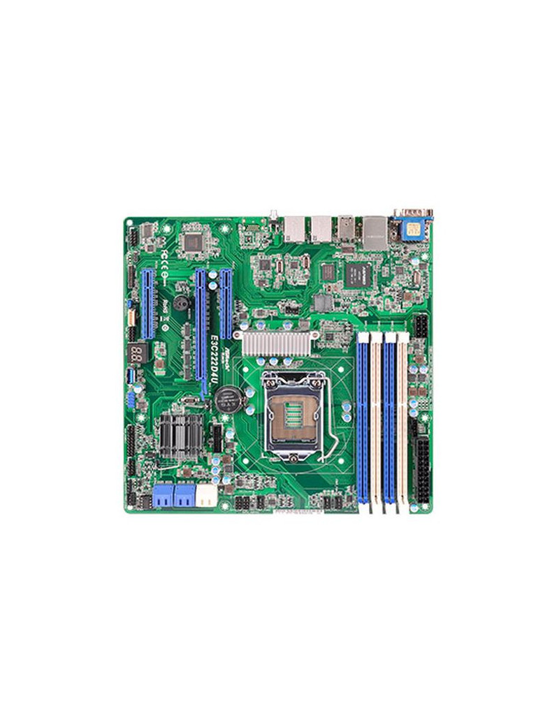 Asrock Rack E3C222D4U Server Board  Intel C222  1150  Micro ATX  Dual GB LAN  IPMI LAN  Serial Port