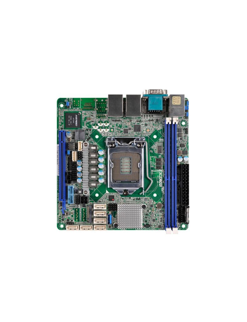 Asrock Rack E3C236D2I Server Board  Intel C236  1151  Mini ITX  DDR4  Dual GB LAN  IPMI LAN  Serial Port  M.2