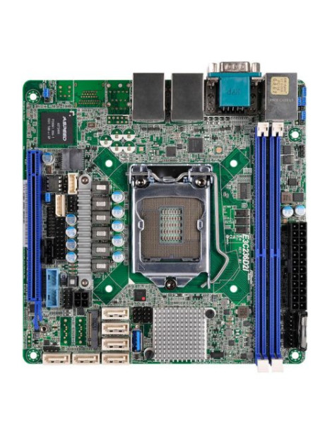 Asrock Rack E3C236D2I Server Board  Intel C236  1151  Mini ITX  DDR4  Dual GB LAN  IPMI LAN  Serial Port  M.2