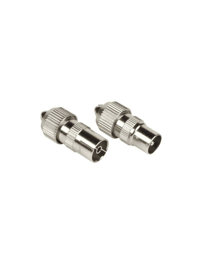 Hama Coax Connector Set  1 Male & 1 Female  Metal  Screw Attachment