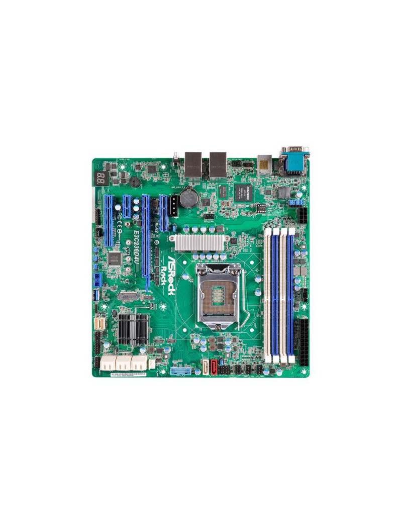 Asrock Rack E3C236D4U Server Board  Intel C236  1151  Micro ATX  DDR4  Dual GB LAN  IPMI LAN  Serial Port