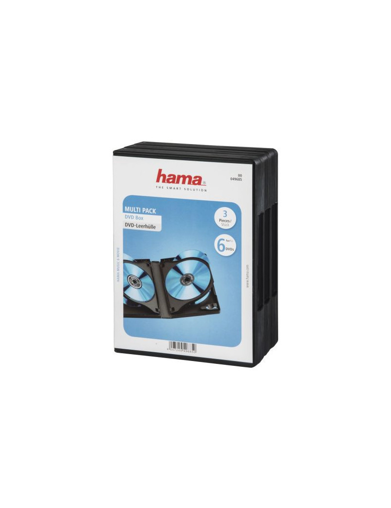 Hama 3x 6 DVD/Blu-Ray Jewel Cases  6 Discs per case  Black