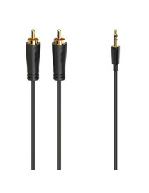 Hama 3.5mm Jack Plug to 2x RCA Plugs  Gold-plated  1.5 Metre