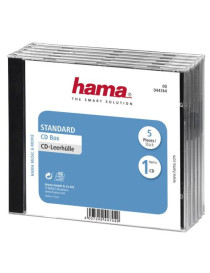 Hama Standard  CD/DVD/Blu-Ray Slim Jewel Cases x5  Transparent/Black