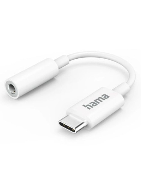 Hama USB Type-C Male to 3.5mm Jack Female Adapter  White