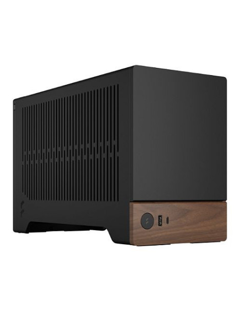 Fractal Design Terra Graphite SFF PC Case  Mini ITX  Walnut Front  Anodized Aluminium Exterior  322mm GPU Support  Requires SFX/SFX-L PSU  USB-C