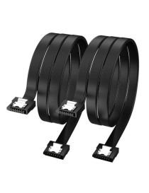 Akasa PROSLIM Super Slim SATA 6Gb/s Cable 2-Pack  Securing Latches  50cm