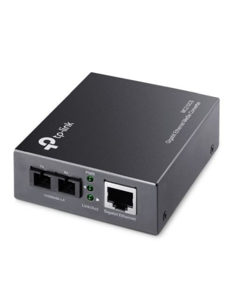 TP-LINK (MC210CS) Gigabit Single-Mode Media Converter  1x GB Auto-Negotiation RJ45  up to 20km