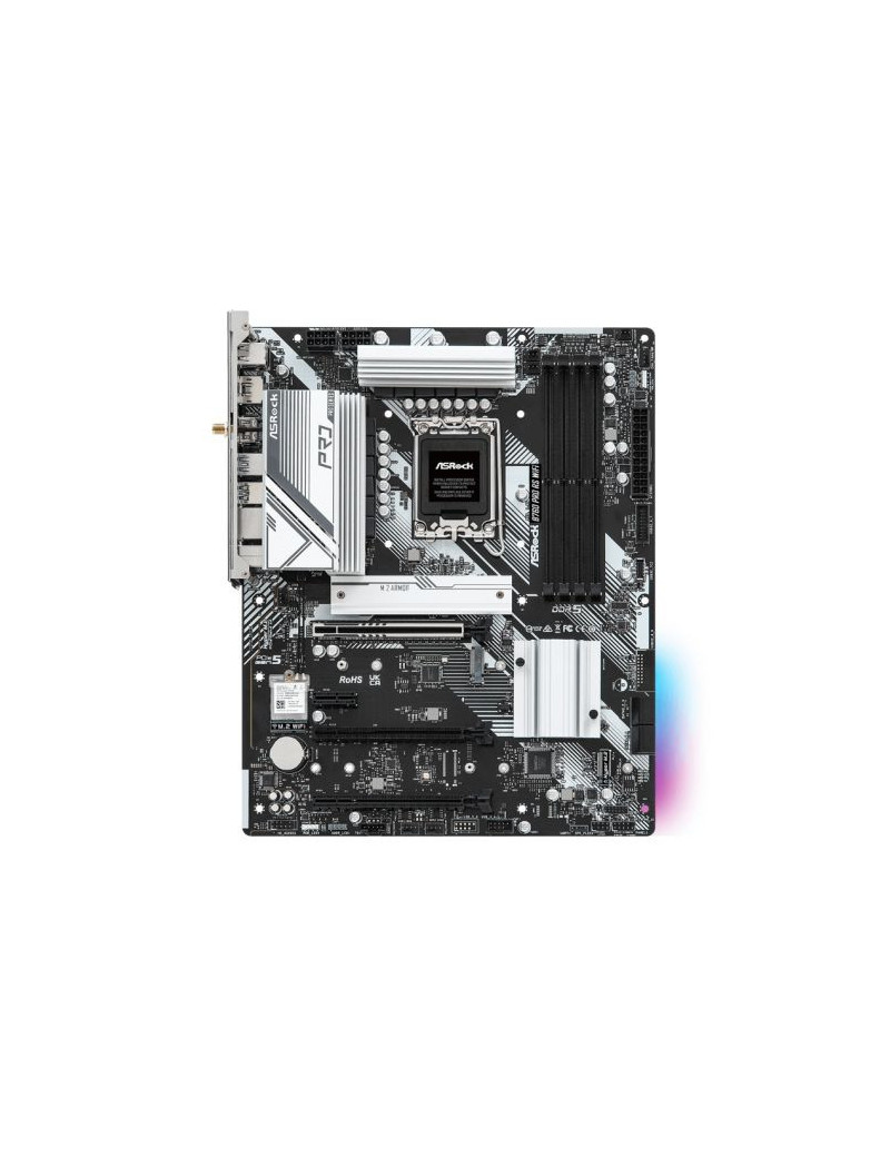 Asrock B760 PRO RS WIFI  Intel B760  1700  ATX  4 DDR5  HDMI  DP  eDP  Wi-Fi 6E  2.5G LAN  PCIe5  3x M.2  RGB