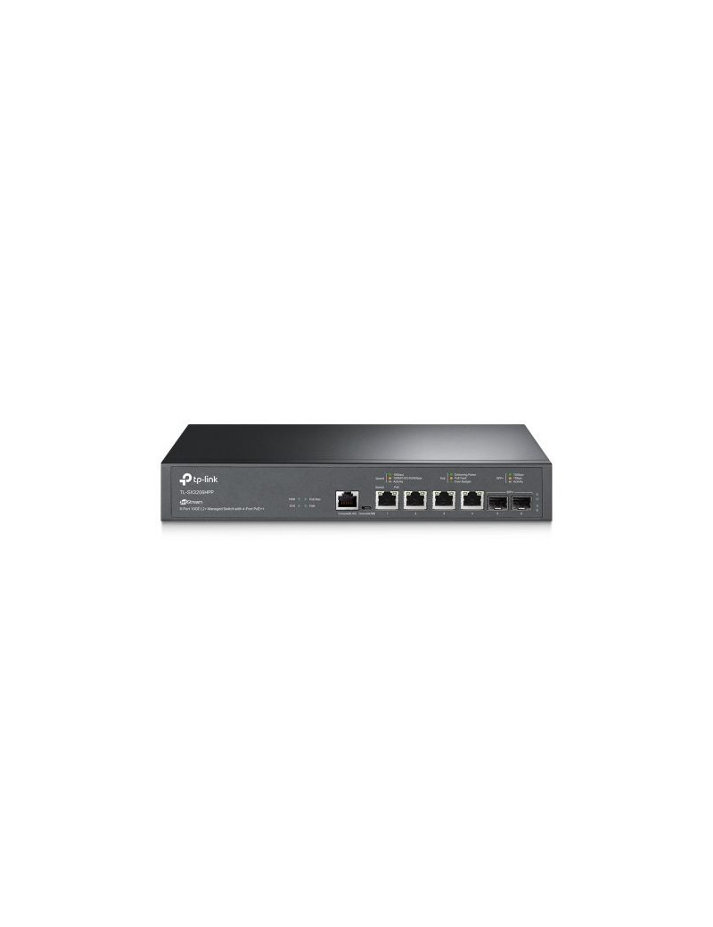 TP-LINK (TL-SX3206HPP) JetStream 6-Port 10GE L2+ Managed Switch with 4-Port PoE++  Rackmountable