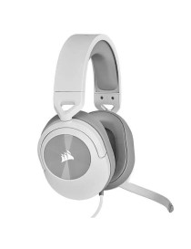 Corsair HS55 Stereo Gaming Headset  3.5mm Jack  Lightweight  Flip-To-Mute Mic  Memory Foam Earpads  White