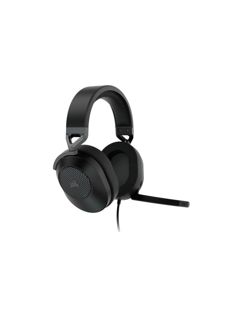 Corsair HS65 Surround Gaming Headset  3.5mm Jack (USB Adapter)  7.1 Surround  Flip-To-Mute Mic  SoundID Customisation  Carbon