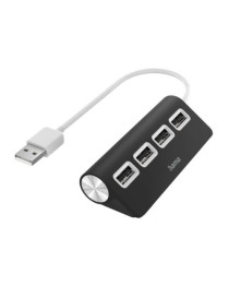 Hama External 4-Port USB 2.0 Hub  USB Powered  Black