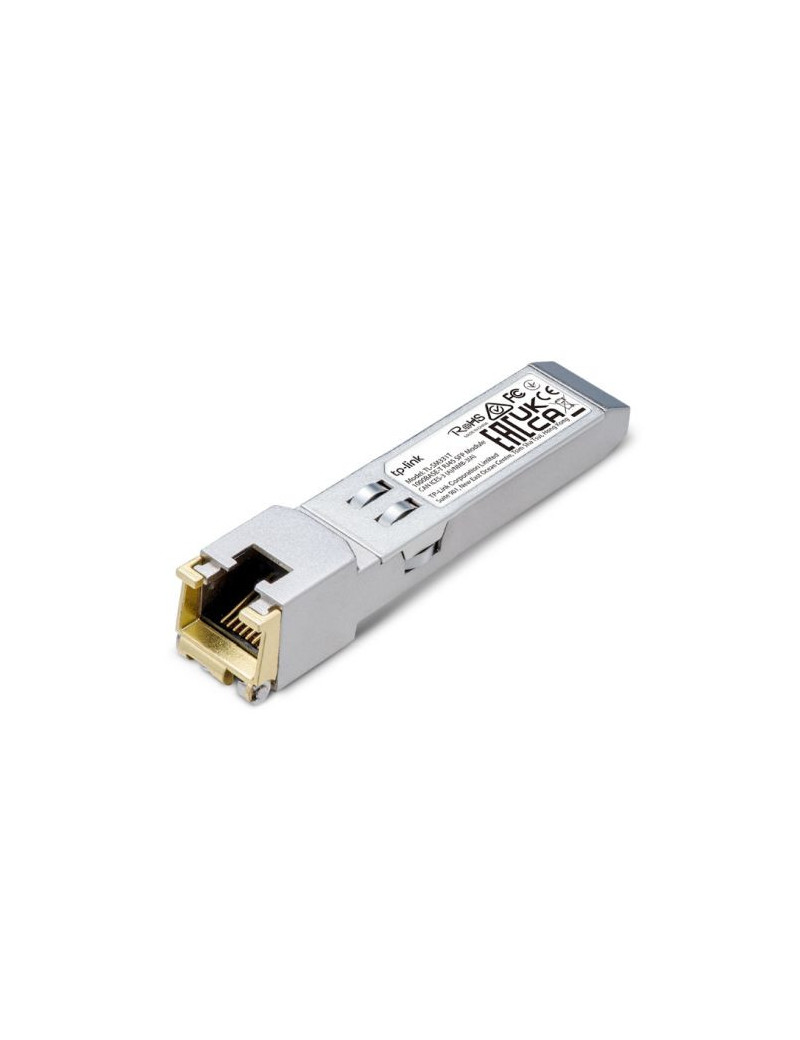 TP-LINK (TL-SM331T) 1000BASE-T RJ45 SFP Module  Support TX Disable  	100m Reach Over Cat5e or Above  Hot-Pluggable