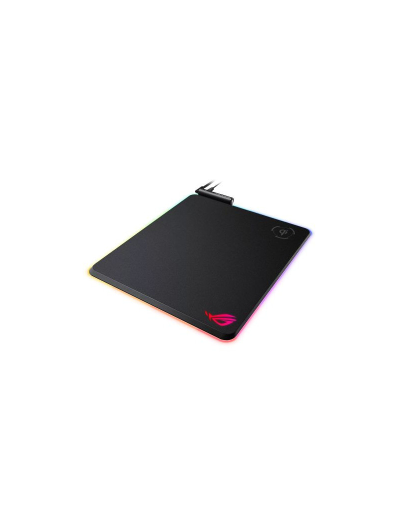 Asus ROG Balteus RGB Gaming Mouse Pad with Qi Wireless Charging  Customisable Lighting  Non-slip  USB Passthrough  370 x 320 x 7.9 mm