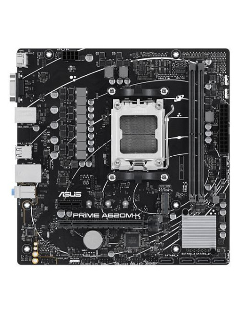 Asus PRIME A620M-K  AMD A620  AM5  Micro ATX  2 DDR5  VGA  HDMI  GB LAN  PCIe4  1x M.2