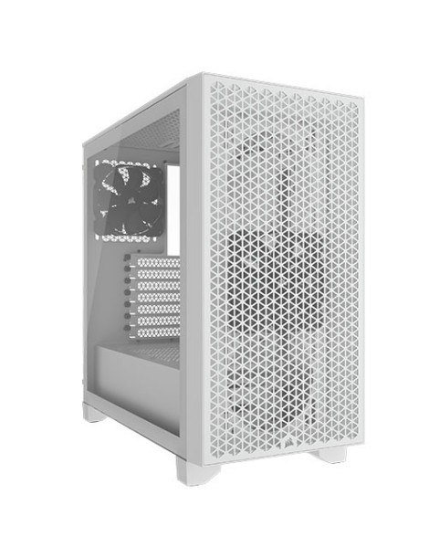 Corsair 3000D Airflow Gaming Case w/ Glass Window  ATX  2x SP120 Fans  GPU Cooling  4-Slot GPU Support  High-Airflow Front  White