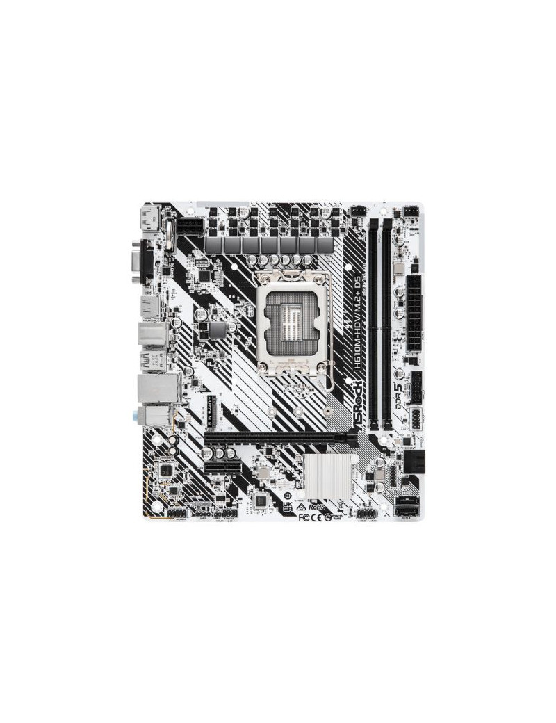 Asrock H610M-HDV/M.2+ D5  Intel H610  1700  Micro ATX  2 DDR5  VGA  HDMI  DP  PCIe4  1x M.2