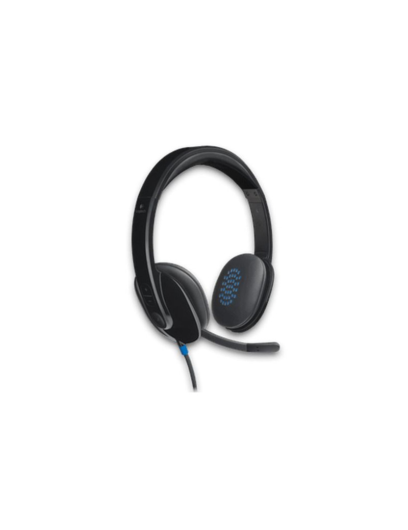 Logitech H540 Headset  Noise Cancelling Mic  USB  On Ear Controls  Padded