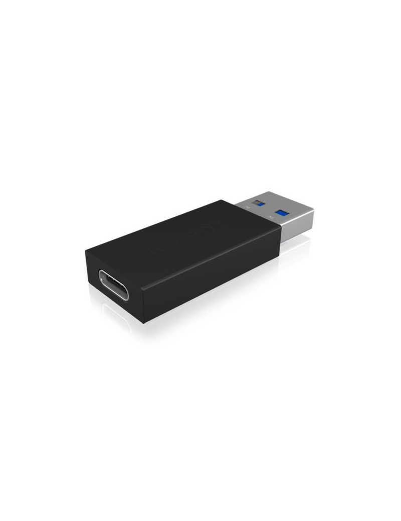 Icy Box USB 3.1 Gen2 Type-A Male to USB Type-C Female Converter Dongle  Black