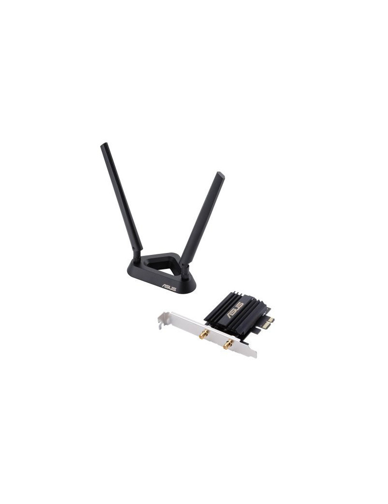 Asus (PCE-AX58BT) AX3000 (574+2402) Wireless Dual Band PCI Express Wi-Fi 6 Adapter  Bluetooth 5.0   WPA3  OFDMA & MU-MIMO  External Base