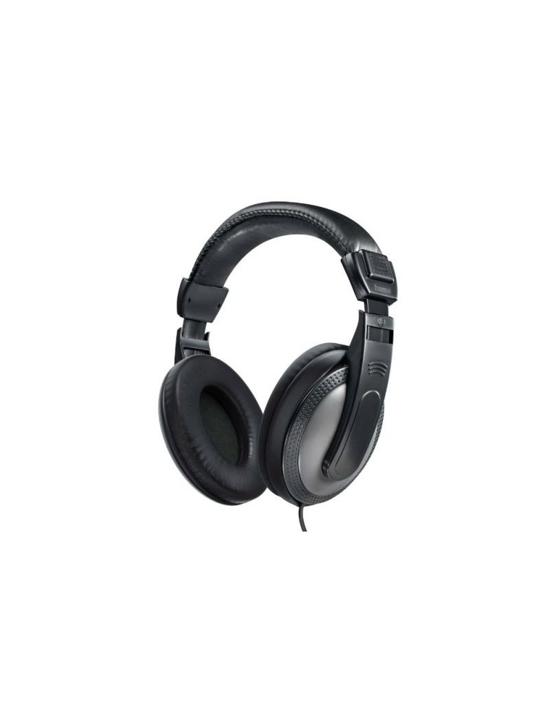 Hama (ShellTV) Headphones  3.5mm Jack (6.35mm Adapter)  40mm Drivers  2m Cable  Padded Headband  Black/Dark Grey