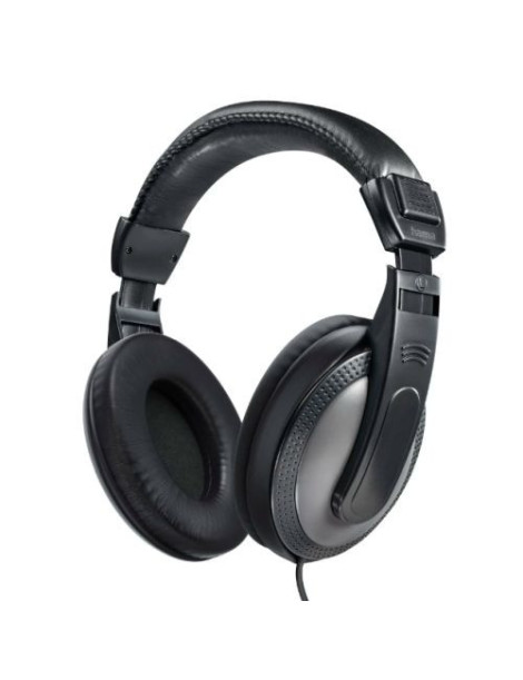 Hama (ShellTV) Headphones  3.5mm Jack (6.35mm Adapter)  40mm Drivers  2m Cable  Padded Headband  Black/Dark Grey