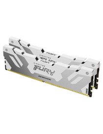 Kingston Fury Renegade 64GB Kit (2 x 32GB)  DDR5  6400MHz  CL32  1.4V  ECC  XMP 3.0  PMIC  DIMM Memory  White/Silver