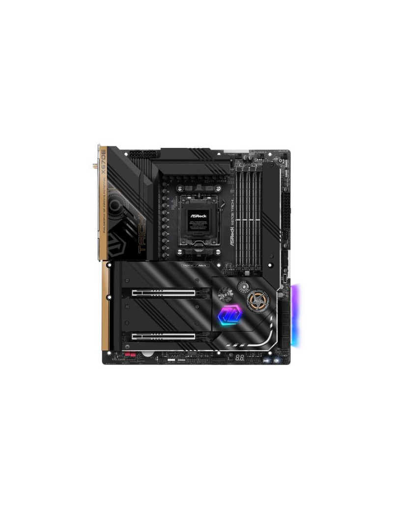 Asrock X670E TAICHI  AMD X670  AM5  EATX  4 DDR5  HDMI  2 USB4  Wi-Fi 6E  2.5G LAN  PD 3.0 27W  PCIe5  RGB  4x M.2