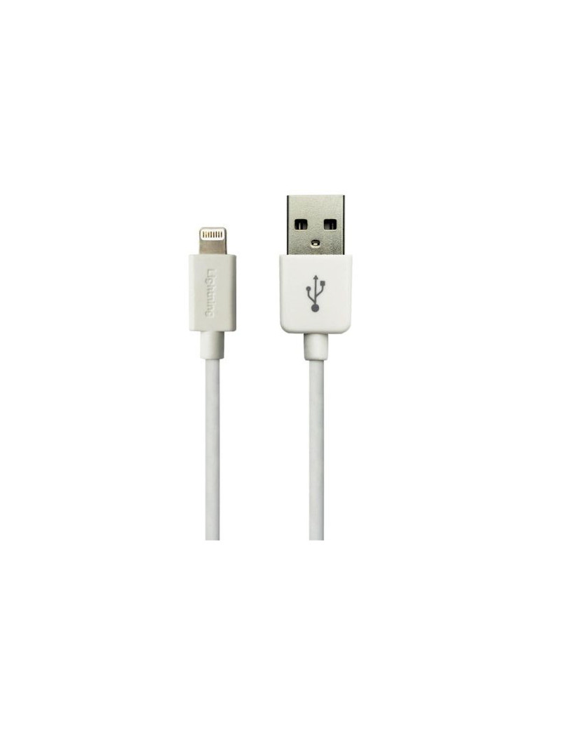 Sandberg Charging/Data USB-A to Lightning Cable  480Mbps  1 Metre  White  5 Year Warranty