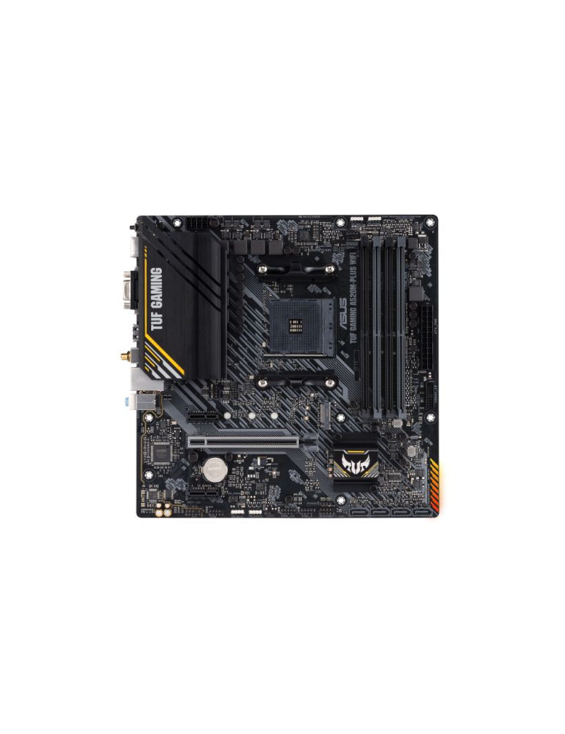 Asus TUF GAMING A520M-PLUS WIFI  AMD A520  AM4  Micro ATX  4 DDR4  VGA  HDMI  DP  AC Wi-Fi  1x M.2