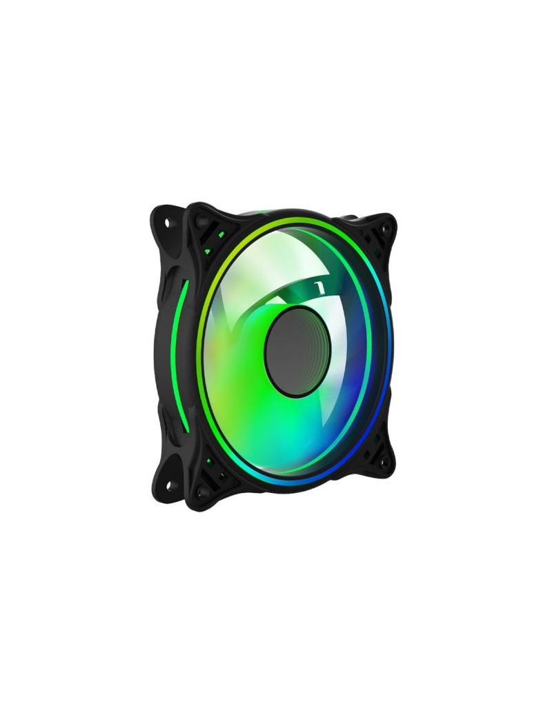 Vida Infinity01 12cm ARGB Dual Ring PWM Case Fan  Hydraulic Bearing  Infinity Mirror Effect  500-1500 RPM  Black